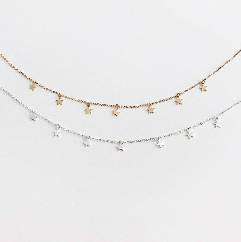 [Australia] - CSIYANJRY99 Star Choker Necklace Gold/Silver Star Necklace Choker for Women Dainty Choker Necklace Holiday Jewelry Gift gold star 