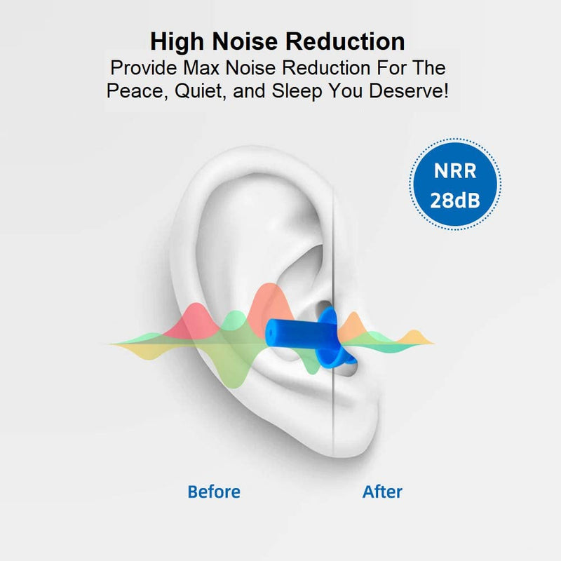 [Australia] - 50 Pair Silicone Ear Plugs in Plastic Cases NRR 28dB Soft Reusable Washable Comfortable for Swimming Adults Earplugs Water Shower Surfing Sports 50 Pair (Pack of 1) 