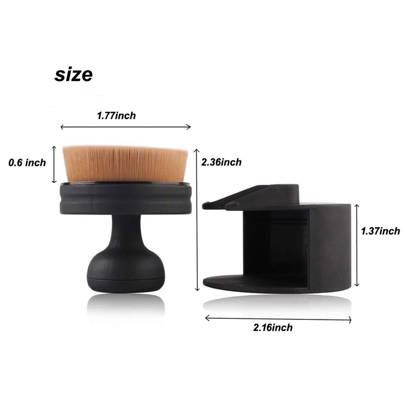 [Australia] - Flat round shaped Foundation Makeup Brush, Kabuki Liquid Foundation Brush Portable Cosmetic Brush Large Full Coverage Face Body Makeup Brush with Protective stand 