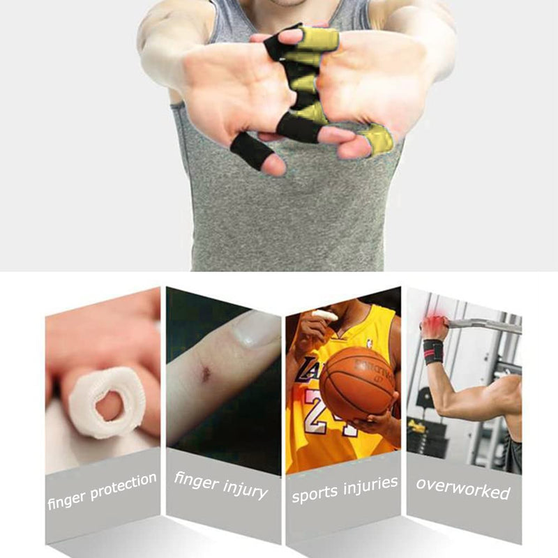 [Australia] - 20 PCS Finger Sleeves Protectors, Sport Finger Splints Thumb Brace Support Finger Brace Elastic Thumb Sleeves for Relieving Pain Arthritis Trigger Finger(Black+Skin tone) Black,skin tone 