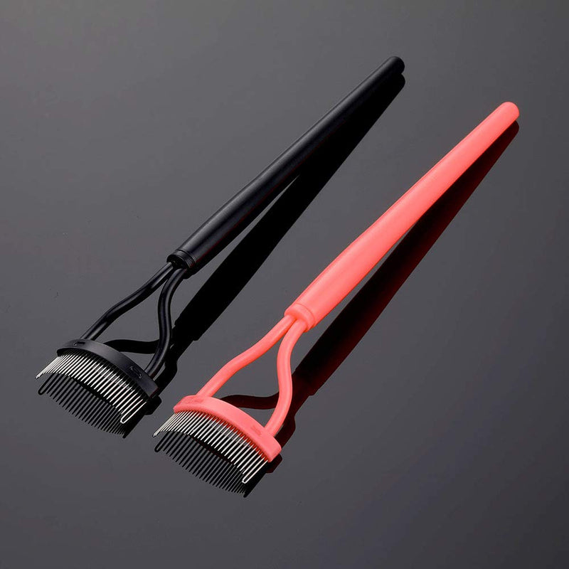 [Australia] - 2 Pcs Eyelash Comb 17IF Makeup Mascara Separator Metal Teeth eyelashes Definer with Comb Cover for Women Mascara applicator Brushes Tool 
