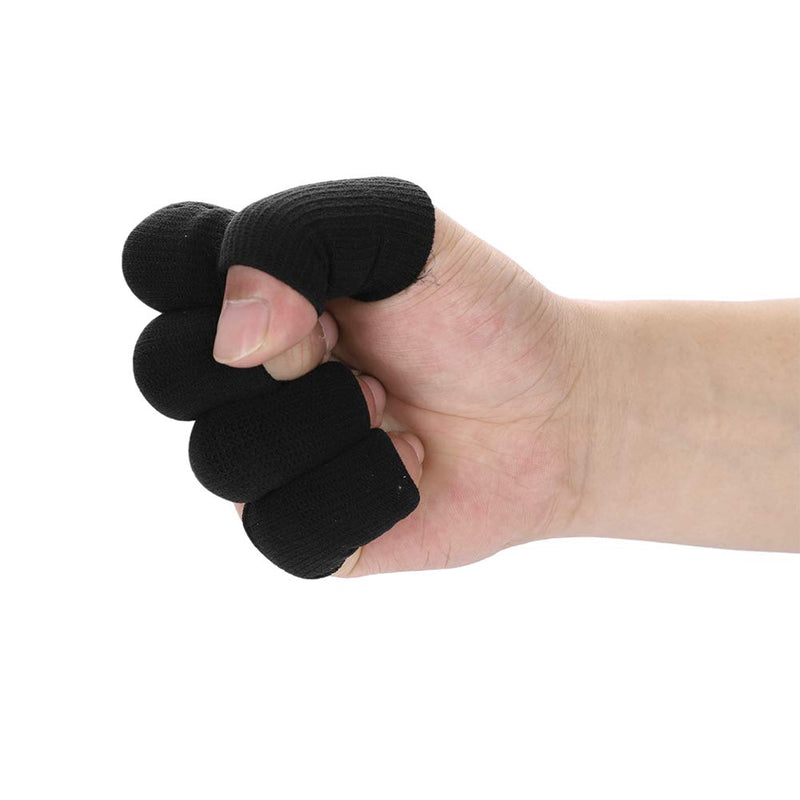 [Australia] - 20Pcs Elastic Finger Sleeves Sports Support Thumb Brace Arthritis Protector Breathable Cover for Trigger Finger, Cracking, Arthritis, Callus Black 
