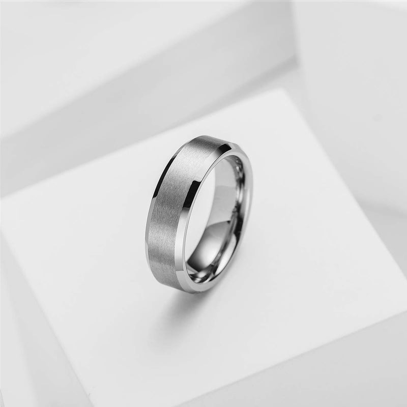 [Australia] - King Will Basic Unisex Silver/Black/Blue/Rose Gold Tungsten Carbide Matte Polished Finish Wedding Engagement Band Ring 5 