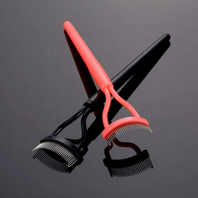[Australia] - 2 Pcs Eyelash Comb 17IF Makeup Mascara Separator Metal Teeth eyelashes Definer with Comb Cover for Women Mascara applicator Brushes Tool 