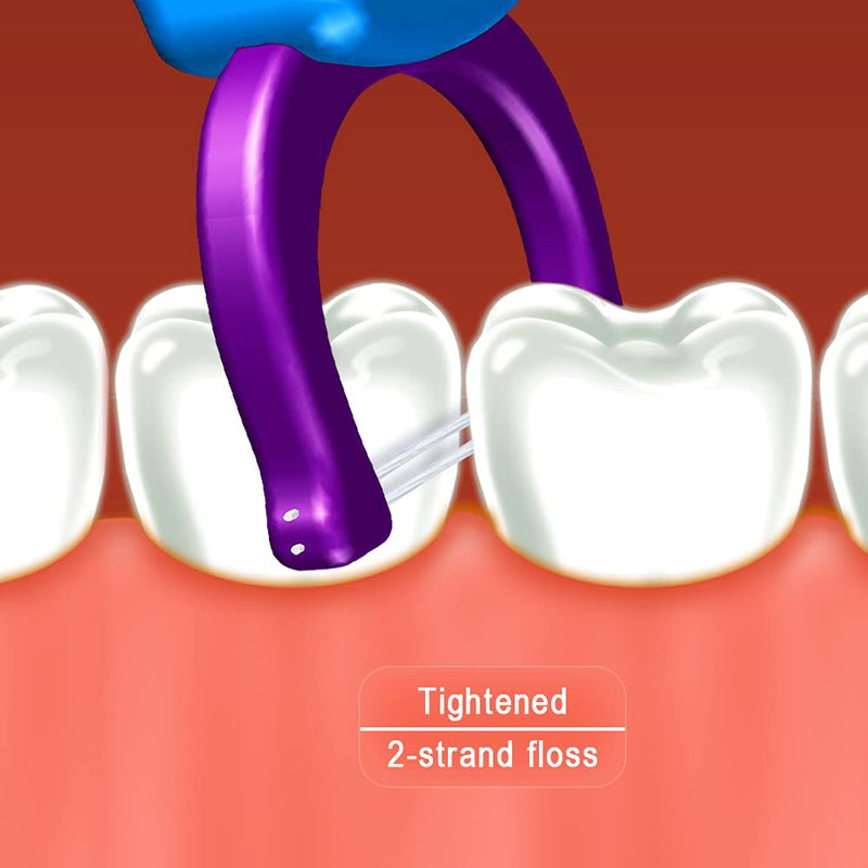 [Australia] - TEEsmile Evolutionary Clean Dental Flossers, Kit of Handle(s) Plus Refillable Heads (2 Long Handles, +200 Tightened 2-Strand Refills) 202 Piece Set 