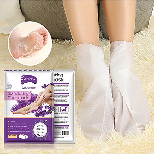 [Australia] - Foot Mask 5 Pack, Foot Peel Mask Callus Remover, Exfoliating Peeling Calluses Dead Skin, Callus Remover Foot Mask, Baby Soft Smooth Touch Feet-Men Women Exfoliating Foot Mask (Lavender) 2 Count (Pack of 5) 