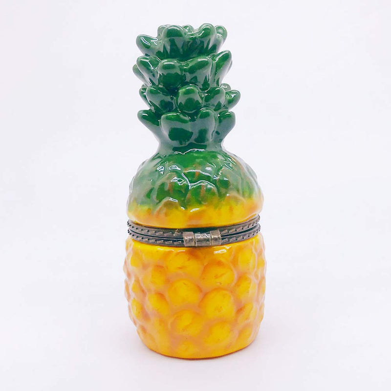 [Australia] - Gishima Hand Painted Pineapple Figurines Hinged Trinket Boxes Collectible Jewelry Box for Home decor and Gifts 