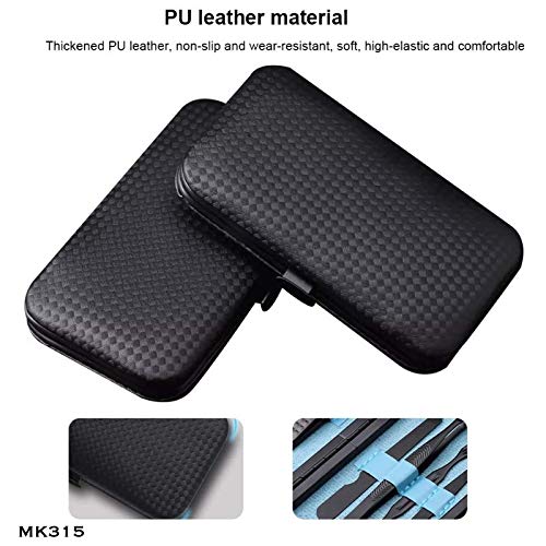 [Australia] - Manicure Pedicure Set | Nail Clippers | Scissors | Tweezers | Ear-pick | Black Stainless steel Men Women Travel Size Nail Grooming Tool Kit Blue 