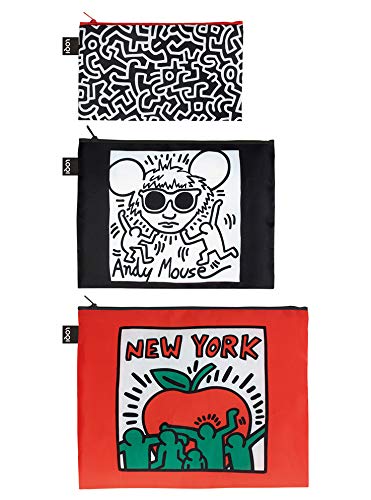 [Australia] - LOQI Museum Keith Haring's New York Zip Pockets, Set of 3 