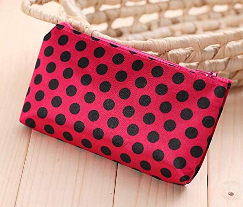 [Australia] - HappyDaily Pack of 7 Fashion Design Muliti-functional Bag Using as Makeup bag or Cosmetic Pouch or Travel Toiletry or Carrying Purse (Heart(Pink/Hotpink/Red/Black)+Polka Dot(Hotpink/Red)+Leopard) 