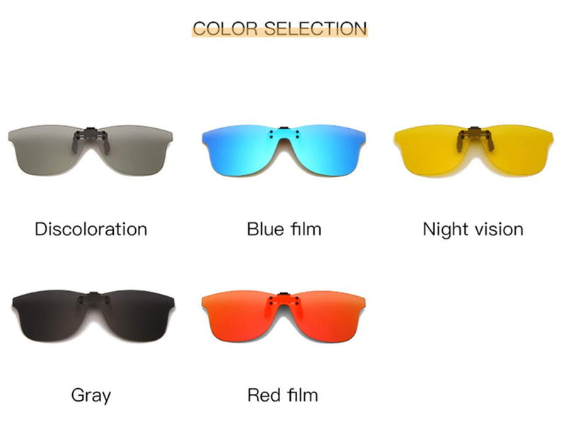 [Australia] - Long Keeper Clip on Sunglasses - Polarised Clip on Flip up Sunglasses fit over Eyewear Glasses with UV Protection Clip-on Sunglasses for Driving Fishing Outdoor Grey+blue 