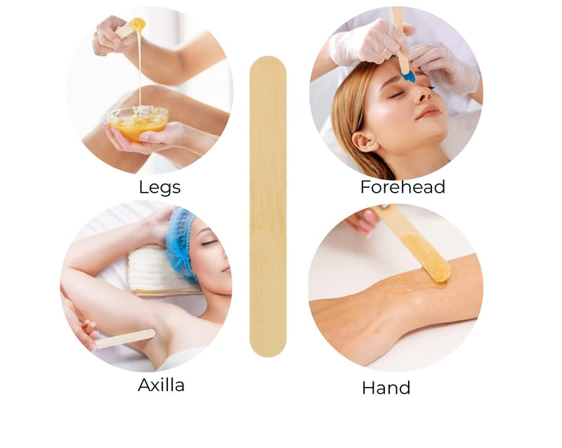 [Australia] - Mibly Wooden Wax Sticks - Eyebrow, Lip, Nose Small Waxing Applicator Sticks for Hair Removal and Smooth Skin - Spa and Home Usage (100 Large Wax Sticks) 100 Large Wax Sticks 