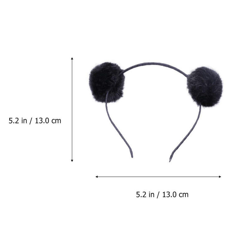 [Australia] - Minkissy 6PCS Pompon Headband Furry Pom Headband Double Pom Headband Party Hair Accessories for Kids Girls (Black/White) Picture 1 