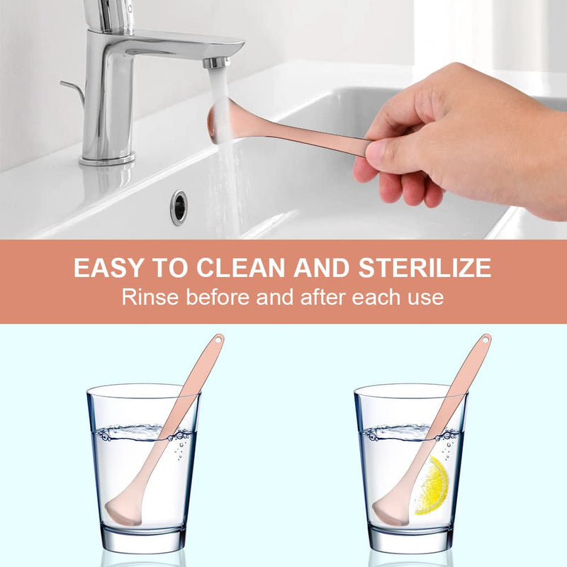 [Australia] - ACWOO Tongue Scraper, 3 Pack Stainless Steel Tongue Cleaners with Travel Case, Tongue Cleaner Tool for Oral Hygiene, Fresh Breath, and Reduce Bad Breath, Reusable Tongue Scrapers for Adults Rose Gold 