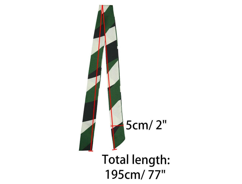 [Australia] - sourcing map Stripe Ribbon Skinny Neck Scarves Long Narrow Neckerchief Hairband for Women Wrist Wear Handbag Handle Wrap 1 Green 