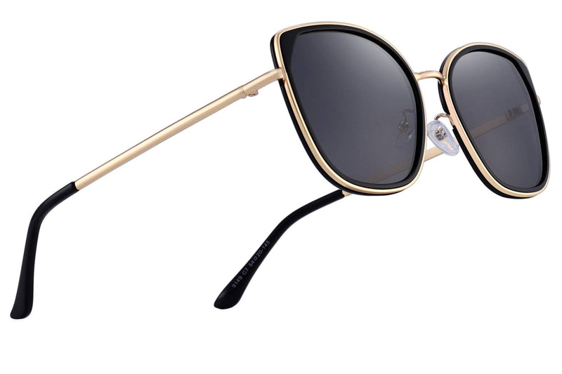 [Australia] - OLIEYE Cat Eye Polarized Sunglasses for Women Ladies Brand Trending Sun glasses UV400 Black 54 Millimeters 