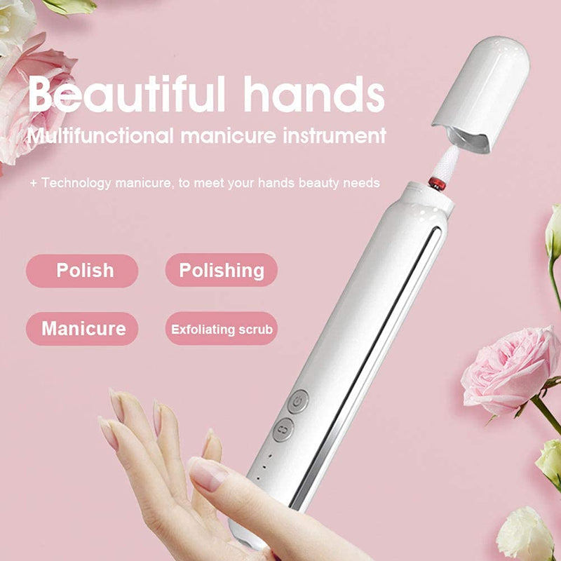 [Australia] - Acrylic Nail Kit | Electric Nails Drill File Professional for Gel Polish Manicures Pedicure Tools with USB Cable (White) 