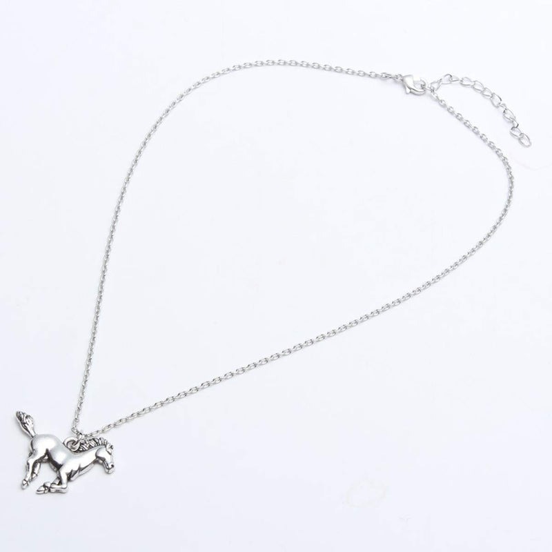 [Australia] - Silver Horse Gifts for Girl Teen Kids Necklace Stainless Steel Necklace Horse Jewelry for Women Gift 18" 