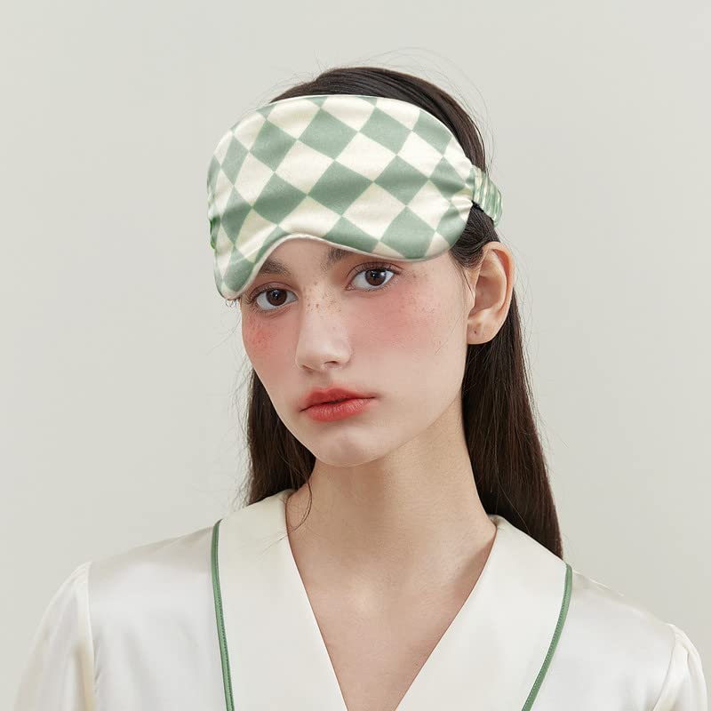 [Australia] - townssilk 100% Silk Sleep mask with Silk Adjustable Strap,Comfortable and Super Soft Eye mask Ultimate Sleeping aid,Blindfold squaregreen Eusquaregreen 