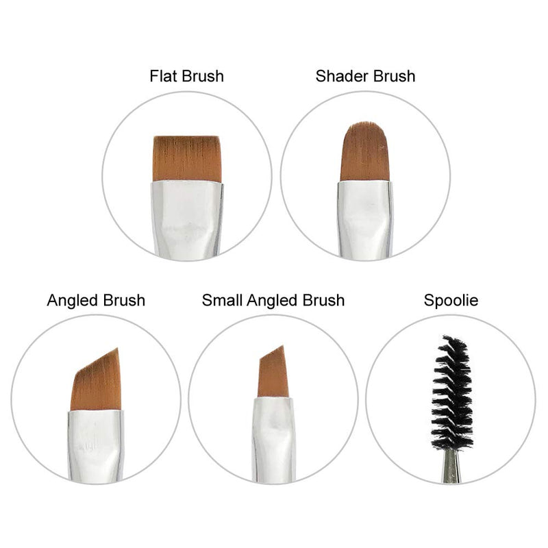 [Australia] - BENLILY 4pcs Eyebrow Brushes Set Eyeliner Groom Kit - Angled, Flat, Shader, and Spoolie Brush 