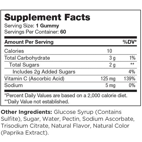 [Australia] - Chapter One Vitamin C Gummies, Great-Tasting Chewable Vitamin C for Kids, Vitamin C Gummies for Kids, Certified Kosher (60 Gummies) 60 Count (Pack of 1) 