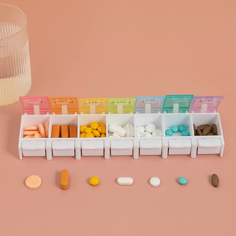 [Australia] - AidShunn Pill Boxes 7 Day Portable Storage Box Weekly Organizer to Hold Vitamins, Cod Liver Oil, Supplements and Medication for Travel Work 
