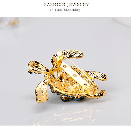 [Australia] - Dwcly Vintage Style Tortoise Crystal Brooch Turtle Rhinestone Pin Classic Woman Animal Decorative Jewelry 