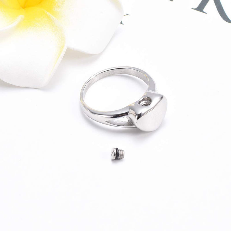 [Australia] - Simple Heart Cremation Urn Ring for Ashes Hold Loved Ones Ashes Memorial Jewelry for Funeral Keepsake Gift 9# 