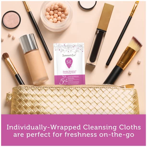[Australia] - Summer's Eve Feminine Cleansing Cloths | Sensitive Skin | 16 Each | Pack of 2 16 Count (Pack of 2) Simply Sensitive-Wipes 