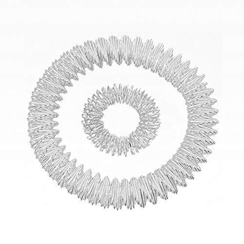 [Australia] - Power-Ring Set - Bracelet (Silver) + Ring (silver small) / Acupressure ring / Massage ring / Massage arm band / Poor massa low silver 