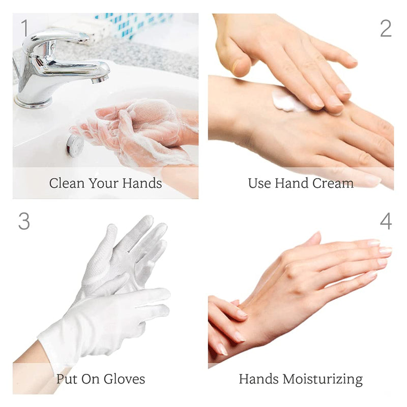 [Australia] - FRISK Moisturizing Eczema Premium Cotton Gloves, 20 Pairs, Overnight Bedtime Cotton Gloves, SPA Gloves, Therapy Gloves, Inspection Gloves, White 