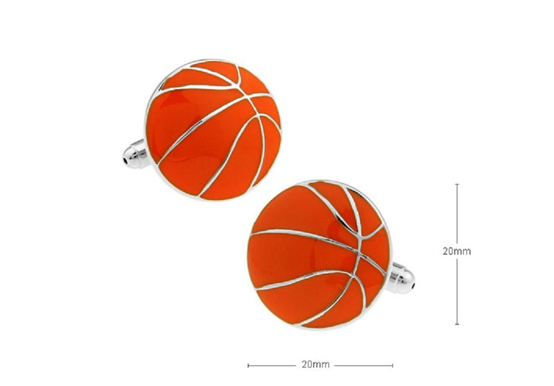 [Australia] - MRCUFF Basketball Pair Cufflinks in a Presentation Gift Box & Polishing Cloth 