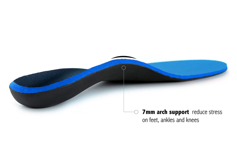 [Australia] - Plantar Fasciitis Feet Insoles Arch Supports Orthotics Inserts for Flat Feet, High Arch, Foot Pain Mens 9 - 9 1/2 | Womens 11 - 11 1/2 Blue 
