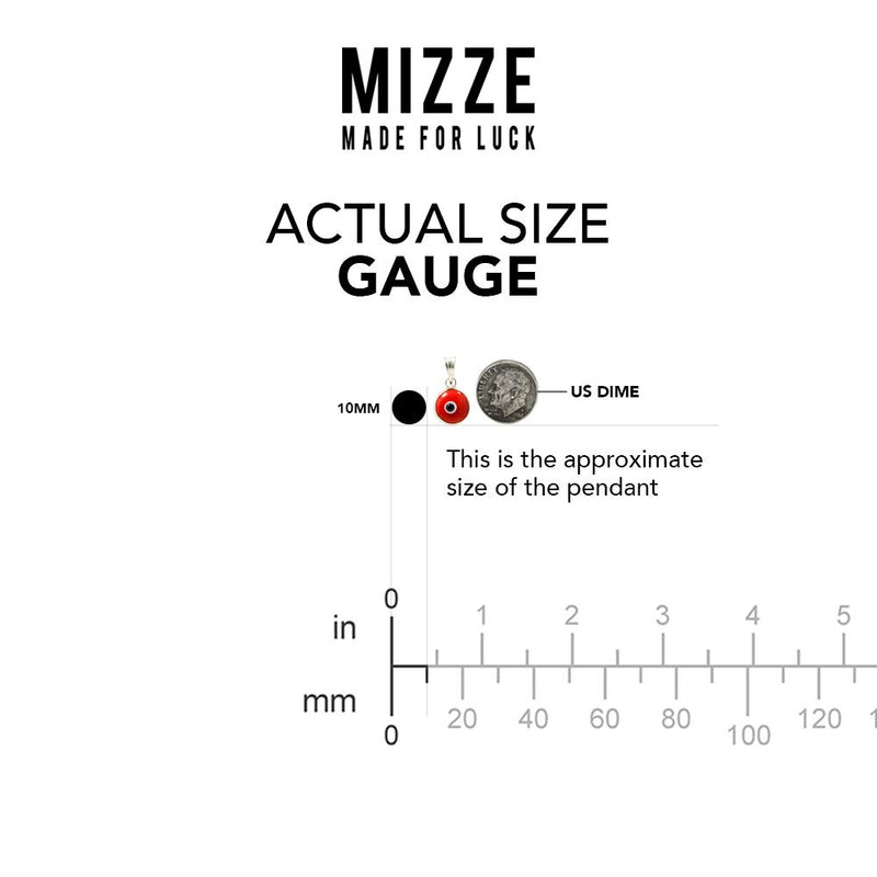 [Australia] - MIZZE Made for Luck Authentic 925 Sterling Silver 10 MM Round Glass Evil Eye Charm Turkish Protection Pendant DIY - 14 Colors to Choose from Clear 