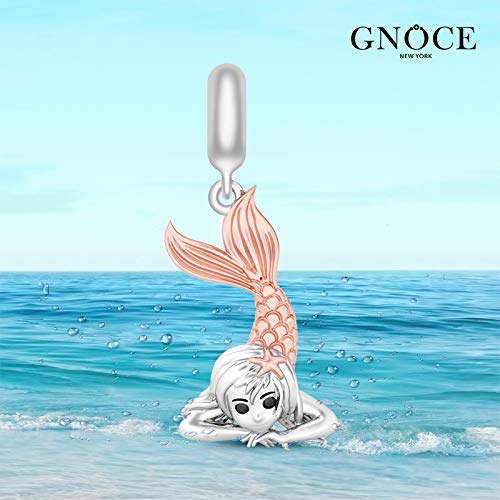 [Australia] - GNOCE Women's Bead Charms 925 Sterling Silver Pendant Charm for Women DIY Jewelly Bead Charms Fit Bracelets Necklace 1Mermaid Girl 