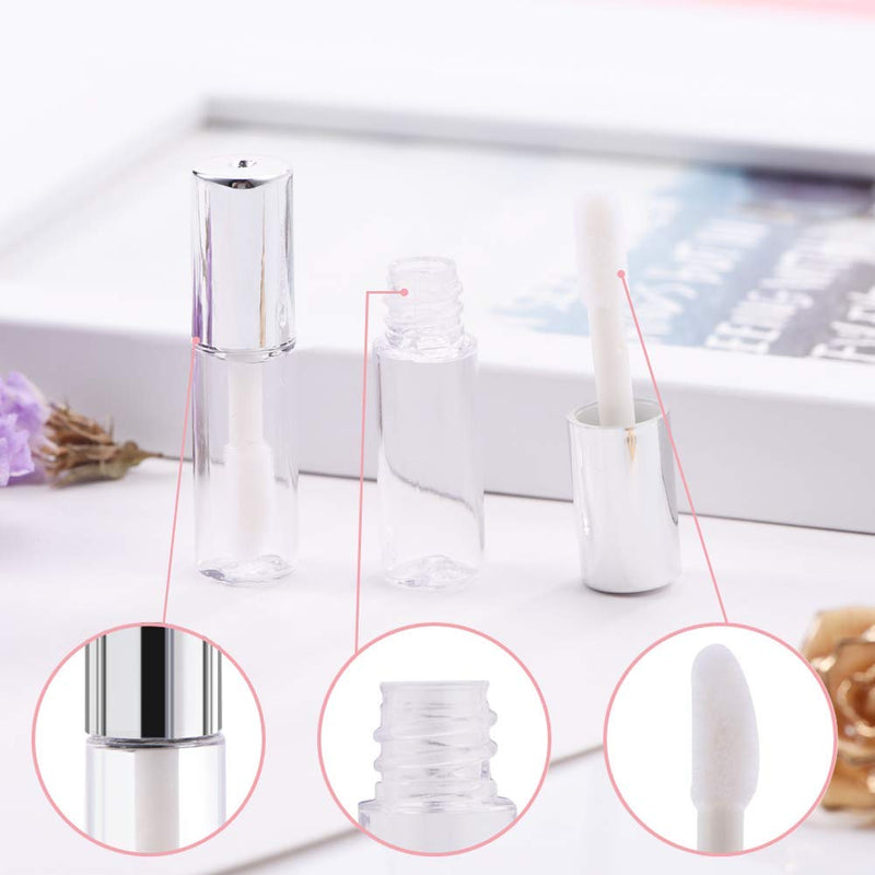 [Australia] - 45Pcs Reusable Lipstick Bottle, 1.2 ML Lip Gloss Tube Empty Lip Gloss Tubes Container Clear Mini Empty Lip Balm Bottles Handmade Cosmetics Subdivision Bottles for Travel Use DIY Cosmetic Storage 