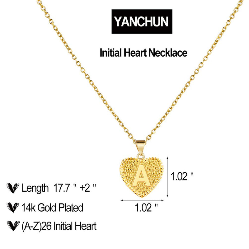 [Australia] - YANCHUN Gold Initial Necklace for Women Heart Pendant Initial Letter Necklaces Alphabet Monogram Necklaces for Girls Jewelry Gift B 