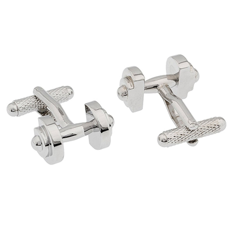 [Australia] - Dumbbell Cufflinks Barbell Weight Lifting Trainer Cross Fit Cuff Links 