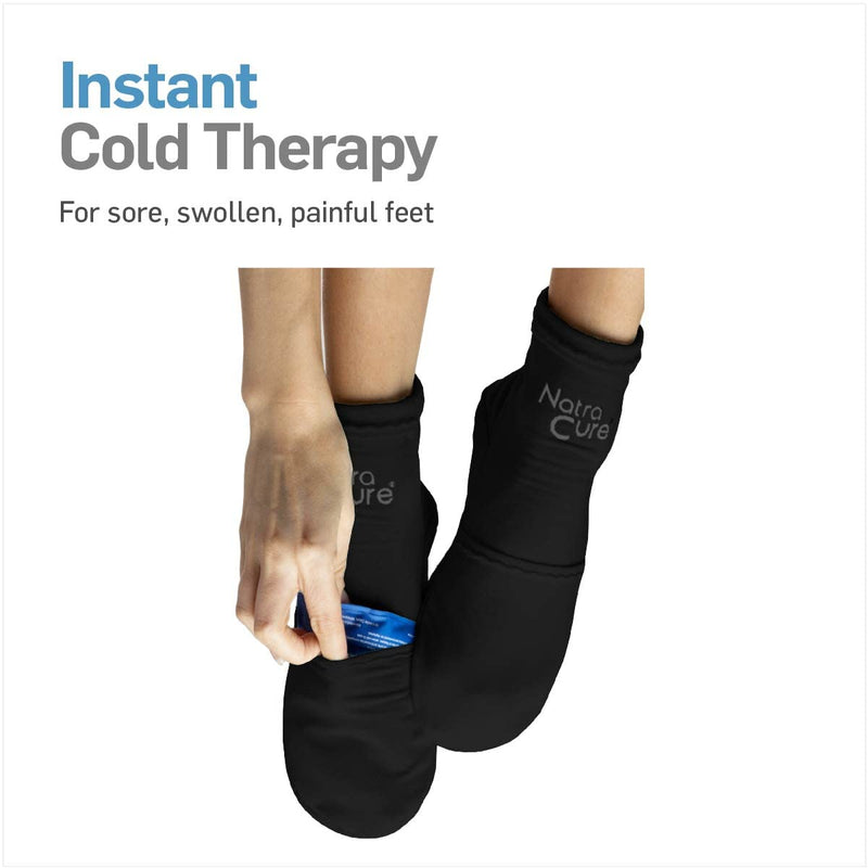 [Australia] - NatraCure Cold Therapy Socks - Gel Ice Treatment for Feet, Heels, Swelling, Arch Pain - (Size: Large) L (Pack of 2) 