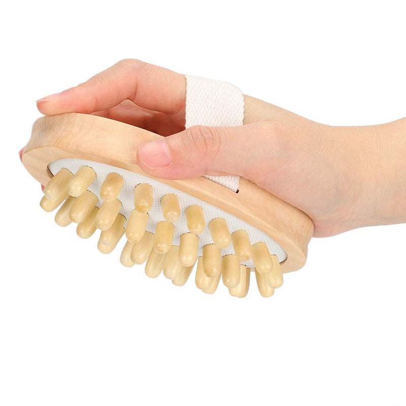 [Australia] - Body Brush, Body Massage Brush, Back Scrubber Exfoliate Massage Improve Blood Circulation, Natural Wood Massager for Body Scrubber Hair Scalp Spa Bath Massage 