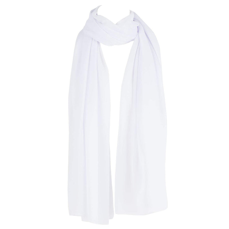 [Australia] - ZAKIRA Chiffon Scarf Sheer Wrap for Women Pack of 3 White 