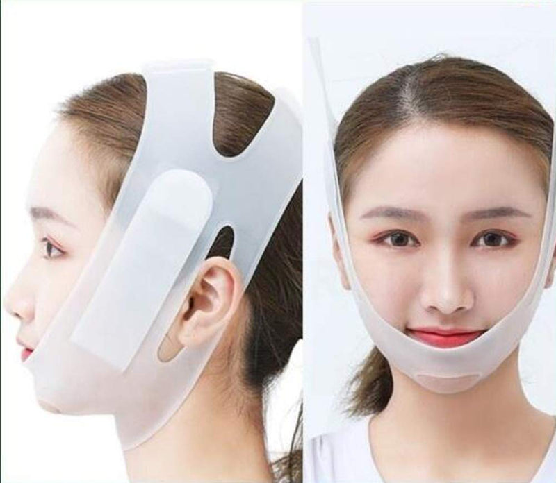 [Australia] - Facial Slimming Strap Silica gel Lifting Belt Pain-Free Face Face Lifting Belt Pain Free Anti Wrinkle Face Band, Double Chin Reducer Bandage 