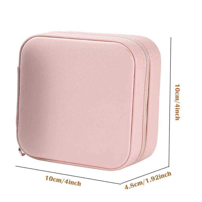 [Australia] - Travel Jewelry Organizer Storage Box - Small Display Case for Earrings Necklace Rings Bracelet Holder Women Wife Teen Girl Girlfriend Christmas Valentine Gift Portable Travel Mini Organizer, Pink 