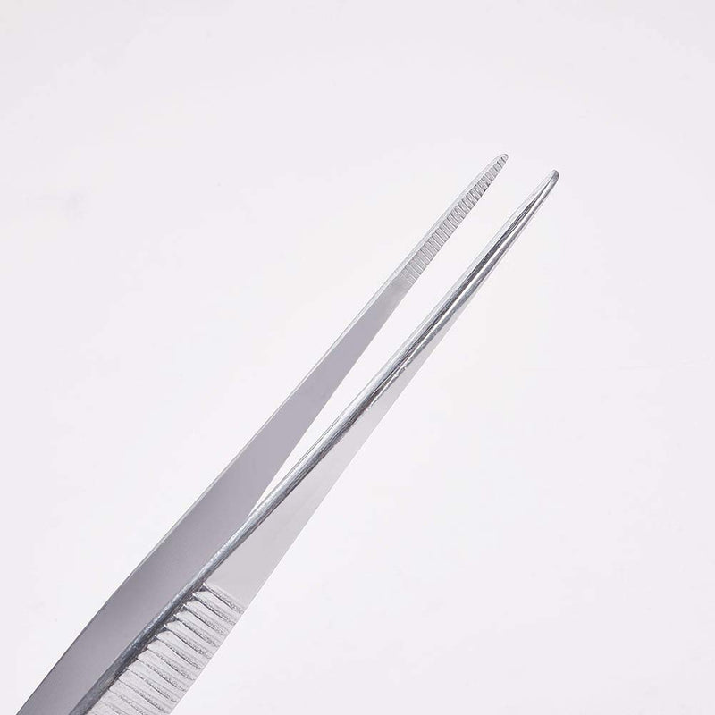 [Australia] - Utoolmart 1Pcs 200mm Lenght Stainless Steel Straight Pointed Tweezers with Serrated Tip 