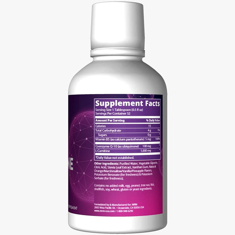 [Australia] - MRM Nutrition CoQ-10 L-Carnitine Liquid | Heart Health | Orange-Vanilla Flavored | Energy + Antioxidants | Naturally derived CoQ-10| 32 Servings 