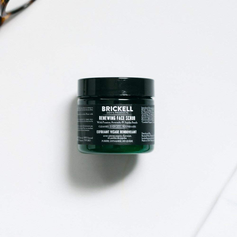 [Australia] - Brickell Men's Renewing Face Scrub for Men, Natural and Organic Deep Exfoliating Facial Scrub Formulated with Jojoba Beads, Coffee Extract and Pumice, 2 Ounce, Scented 