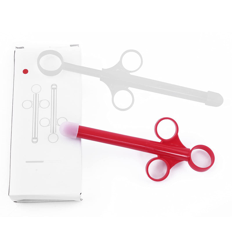 [Australia] - ANGCURE Lube Applicator Syringes, Lubricant Tube Shooter with Smooth Rounded Cap for Men, Women & Couples, Reusable, Easy Use & Clean [10ml Scales][Red & White] 