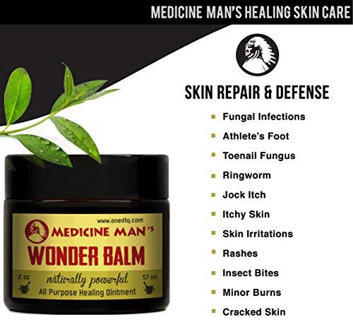 [Australia] - Medicine Man’s Wonder Balm - All Purpose Healing Ointment 2 oz - Natural Formula for Itchy, Scaly or Cracked Skin - Good as Fungus Infection Treatment, Skin Rash Cream, Psoriasis, Athletes Foot Care 