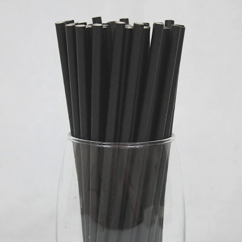 [Australia] - Black Paper Straws (6mm x 200mm) - Pack Size 500 - Biodegradable / Eco-Friendly / Highly Durable / Food Safe / Suitable for All Occasions 