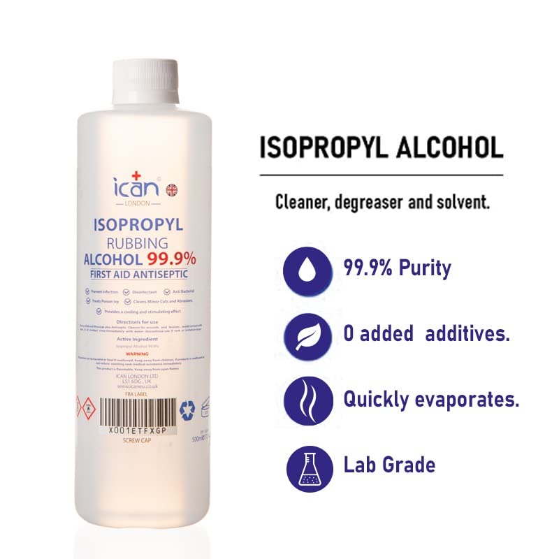 [Australia] - ican london isopropyl rubbing Alcohol 99.9% First aid Antiseptic Disinfectant 500ml 